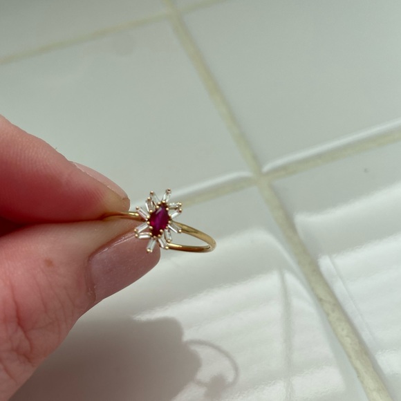 Suzanne Kalan Ruby & Diamond Ring Size 9 - Picture 4 of 7
